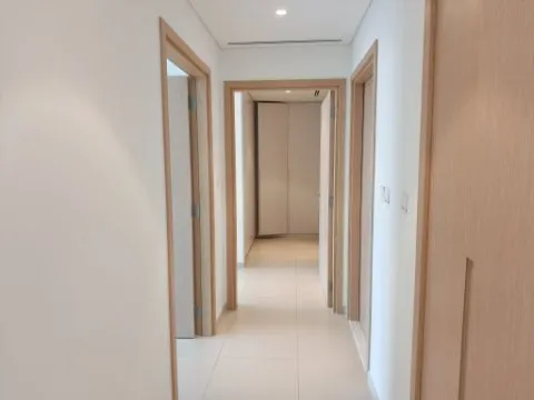 Apartment corridor with door frames